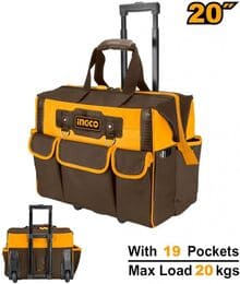 Bolso valija  rigida 20" porta herramientas 19 bolsillos ingco