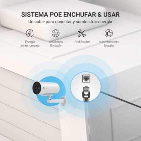 Camara PoE Ezviz H5 2K 3MP Diseño resistente a la intemperie IP67 Exterior: imagen 2