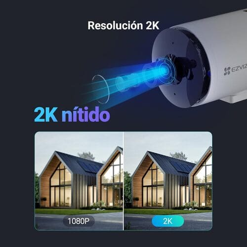Camara PoE Ezviz H5 2K 3MP Diseño resistente a la intemperie IP67 Exterior