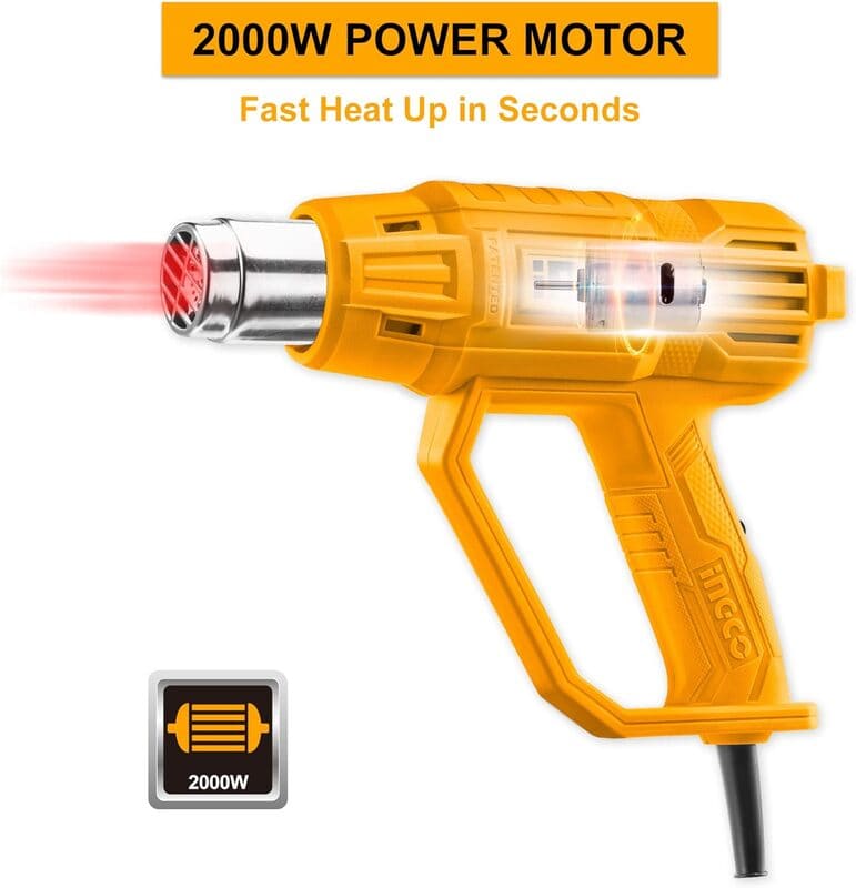 Pistola De Calor 2000w C Set De Boquillas Hg200047 Ingco