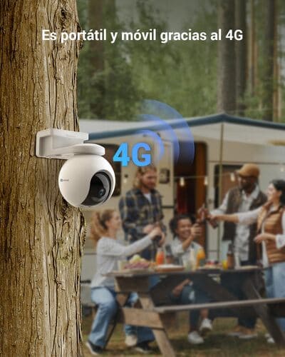 Cámara 360o Wifi Ptz Ezviz Hb8 A Batería + Panel Solar Blanco