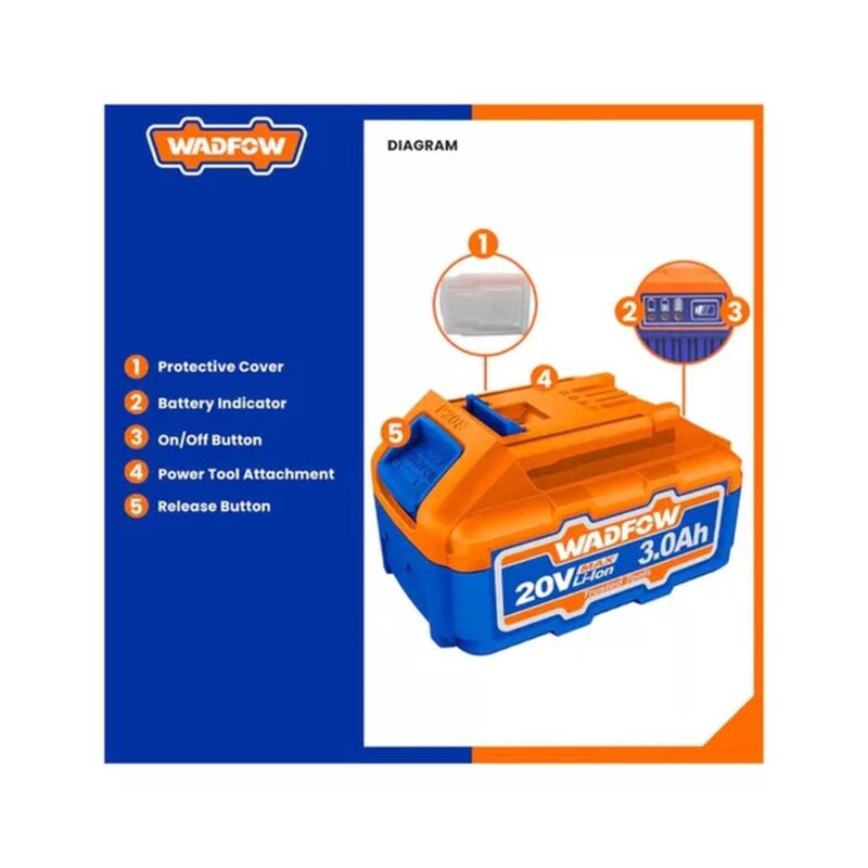 Bateria 20v 5ah P20s Wadfow Wlbp550 Maquinas Césped Taladro