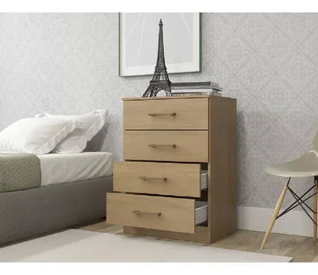 Juego De 2 Cómodas Cajoneras Zapatera 4 Cajones Dormitorio: imagen 2