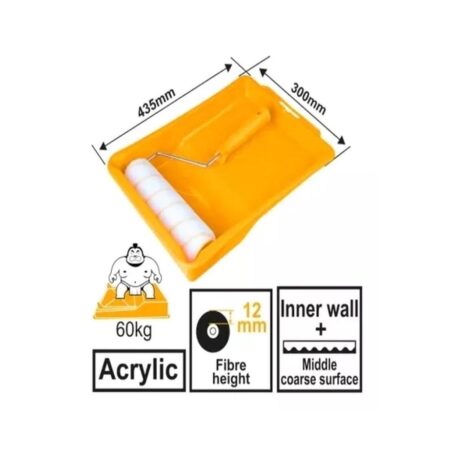 Set Rodillo Acrilico 9 + Bandeja 435x300x75mm Ingco Pintar: imagen 3
