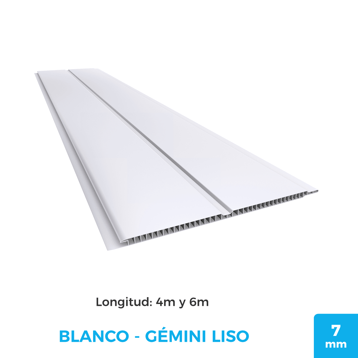 Cielorraso de PVC Blanco Gemini Liso - Plasbil 20cm x 7mm: imagen 1