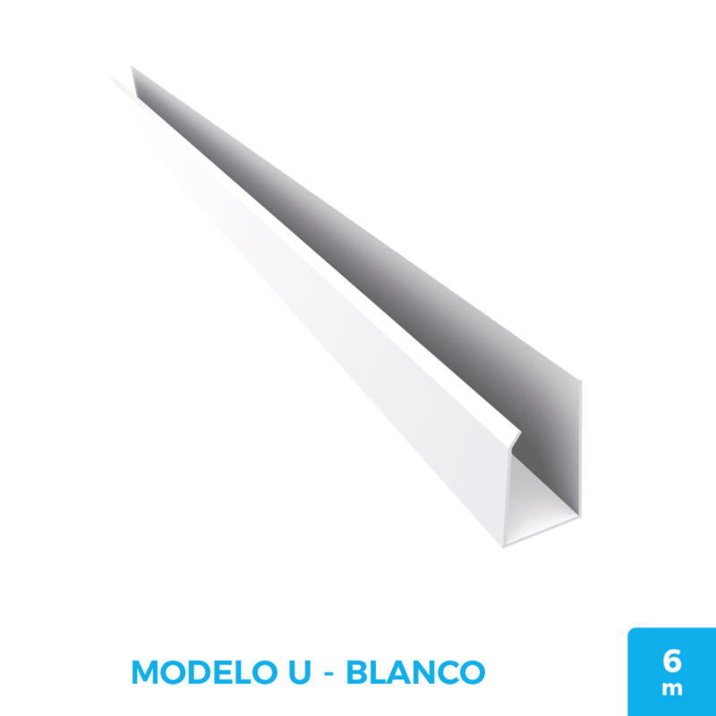 Perfiles de PVC - Modelo U 6m